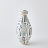 Global Views Spindle Vase - Grey - Blue Painted - Med