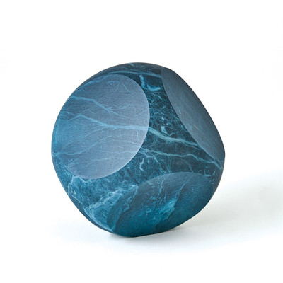 Global Views Square Alabaster Object - Blue