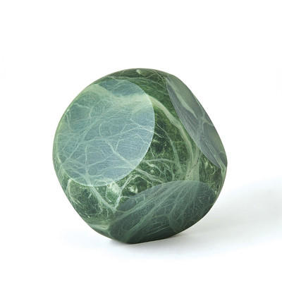 Global Views Square Alabaster Object - Green