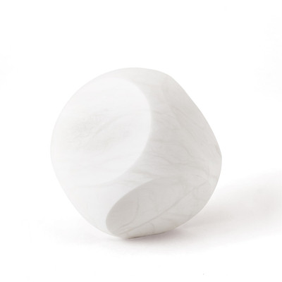 Global Views Square Alabaster Object - White