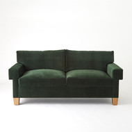 Global Views Square Arm Sofa - Green Velvet