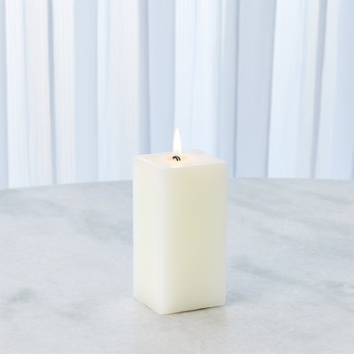 Global Views Square Pillar Candle - Unscented - 3 x 6