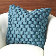 Global Views Square Ruche Pillow - Dusty Blue