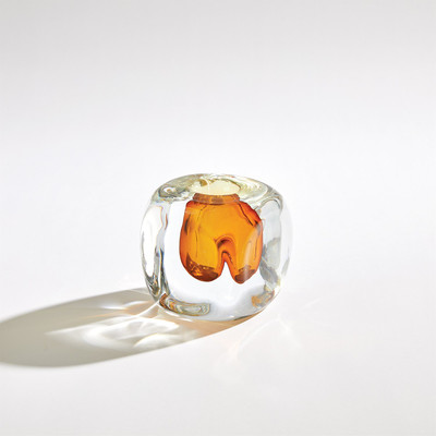 Global Views Square Vase - Amber