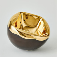 Global Views Squished Bowl - Gold Crackle - Lg