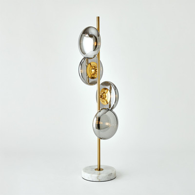 Global Views Stellar Table Lamp - Smoke - Brass