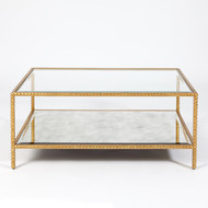 Global Views Stud Coffee Table - Gold Leaf