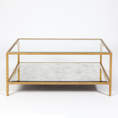 Global Views Stud Coffee Table - Gold Leaf