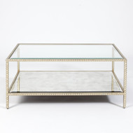 Global Views Stud Coffee Table - Silver Leaf