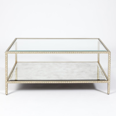Global Views Stud Coffee Table - Silver Leaf