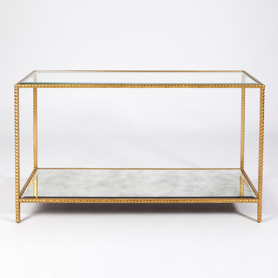 Global Views Stud Console Table - Gold Leaf