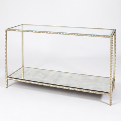 Global Views Stud Console Table - Silver Leaf