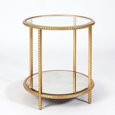 Global Views Stud End Table - Gold Leaf