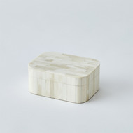 Global Views Super Ellipse Box - White Bone - Sm