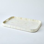 Global Views Super Ellipse Tray - White Bone