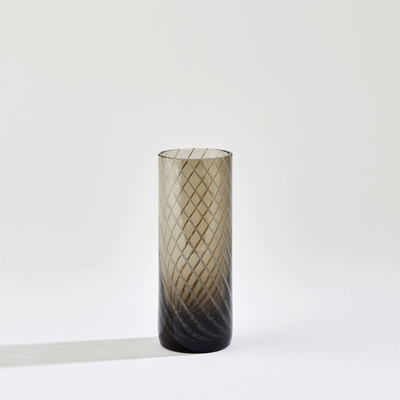 Global Views Swirl Highball Glass - Grey