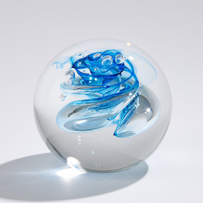 Global Views Swirl Paperweight - Blue