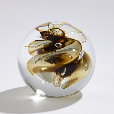 Global Views Swirl Paperweight - Moss Green