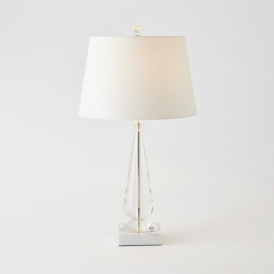 Global Views Tapered Crystal Lamp w - Marble Base