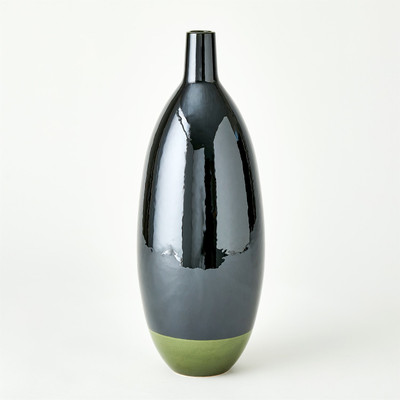 Global Views Tidal Vase - Dark Green - Tall