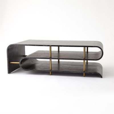 Global Views Traverse Coffee Table - Ebony Cerused