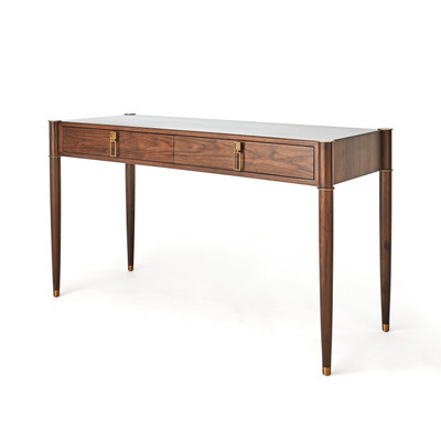 Global Views Triple Curve Desk - Walnut