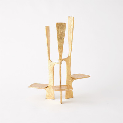 Global Views Triune Candleholder - Gold Leaf
