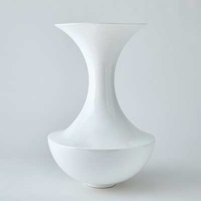 Global Views Trumpet Vase - Gloss White