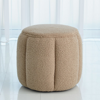 Global Views Tuffet Ottoman - Sheepskin - Toast