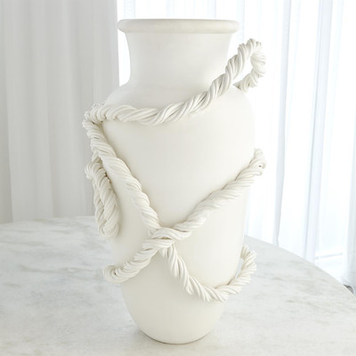 Global Views Twisted Amphora Vase - Matte White