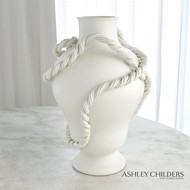 Global Views Twisted Vine Vase - Matte White