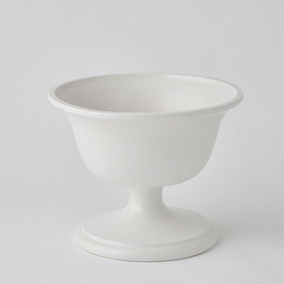 Global Views Villa Chalice Compote - Matte White - Lg