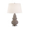 Small Triple Gourd Table Lamp - Antique Silver - Smokey Taupe