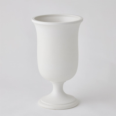 Global Views Villa Chalice Vase - Matte White - Sm