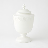 Global Views Villa Greek Key Urn - Matte White