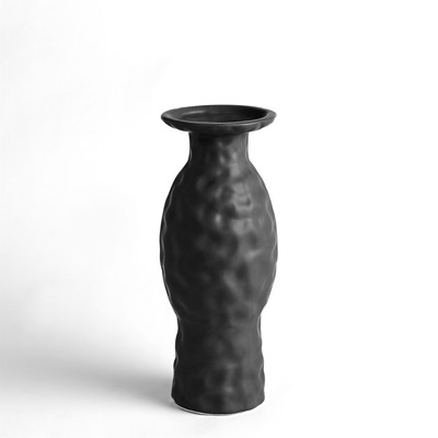 Global Views Volcanic Wide Lip Vase - Black Volcano