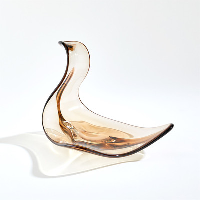 Global Views Wave Bowl - Dark Amber