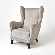 Global Views Wing Chair - Wide Wale Corduroy - Smoke