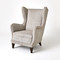 Global Views Wing Chair - Wide Wale Corduroy - Smoke