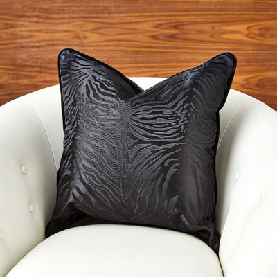 Global Views Zebra Pillow - Black Black
