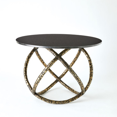 Studio A Astro Table - Antique Brass w - Black Granite