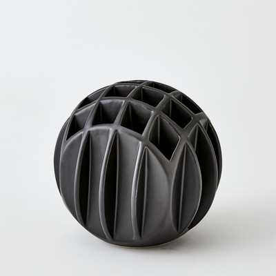 Studio A Bud Ball Vase - Matte Black - Lg