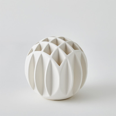 Studio A Bud Ball Vase - Matte White - Lg