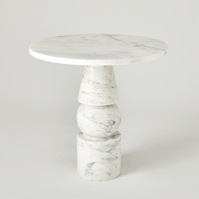 Studio A Cargo Table - Banswara White Marble
