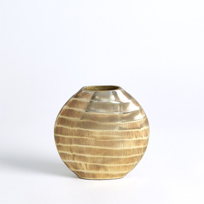 Studio A Chased Oval Vase - Antique Brass - Sm