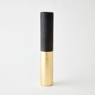 Studio A Collins Vase - Matte Black - Gold Metallic - Lg