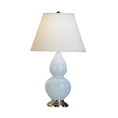 Small Double Gourd Table Lamp - Antique Silver - Baby Blue