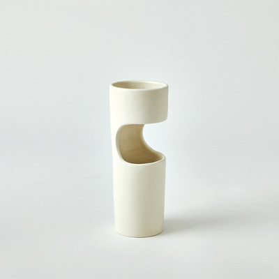 Studio A Cut Away Vase - Matte White - Sm