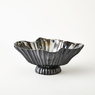 Studio A Folha Footed Bowl - Black - Metallic