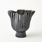 Studio A Folha Footed Vase - Black - Metallic - Lg